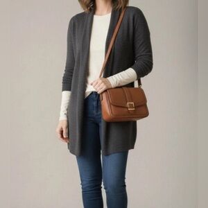 GAP Ultrasoft 100% Wool Open Front Cardigan Gray Size M Classic Minimal Capsule